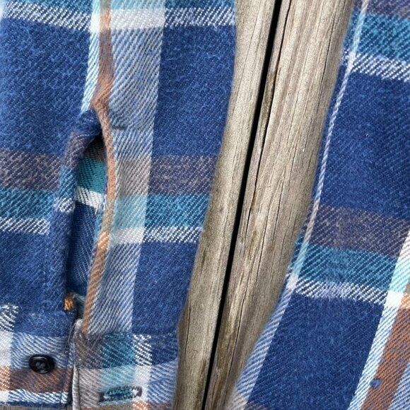 ** Five Brother 1970's Vintage Union Made Plaid Flannel Button Shirt Small - Picture 8 of 11